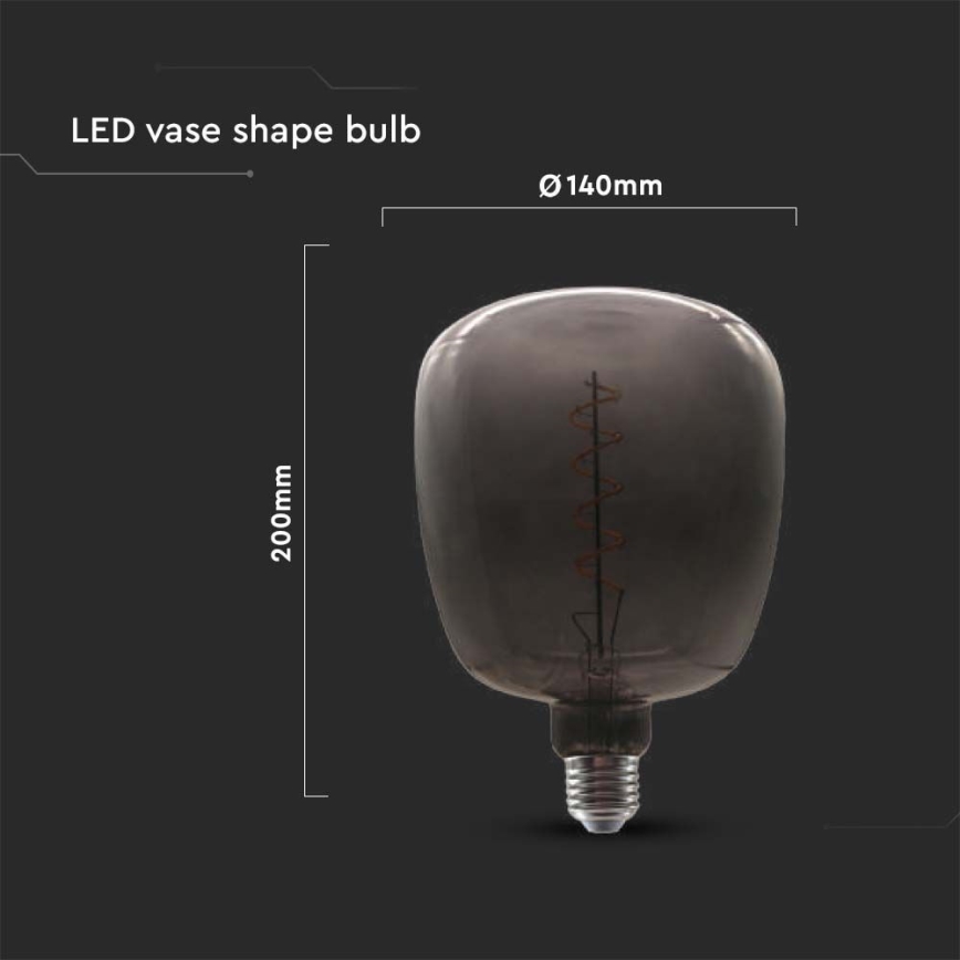 LED Sijalica FILAMENT E27/4W/230V crno
