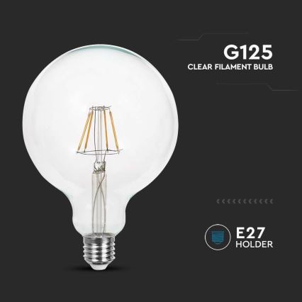 LED Sijalica FILAMENT G125 E27/10W/230V 3000K