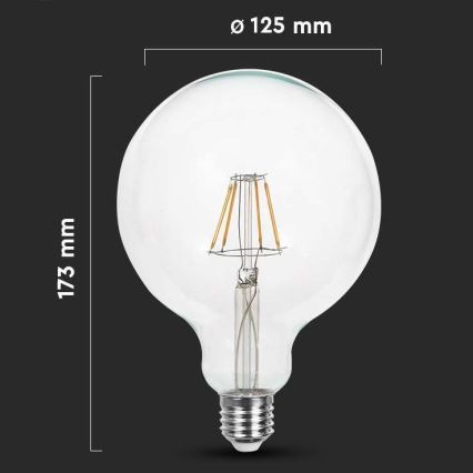LED Sijalica FILAMENT G125 E27/10W/230V 3000K
