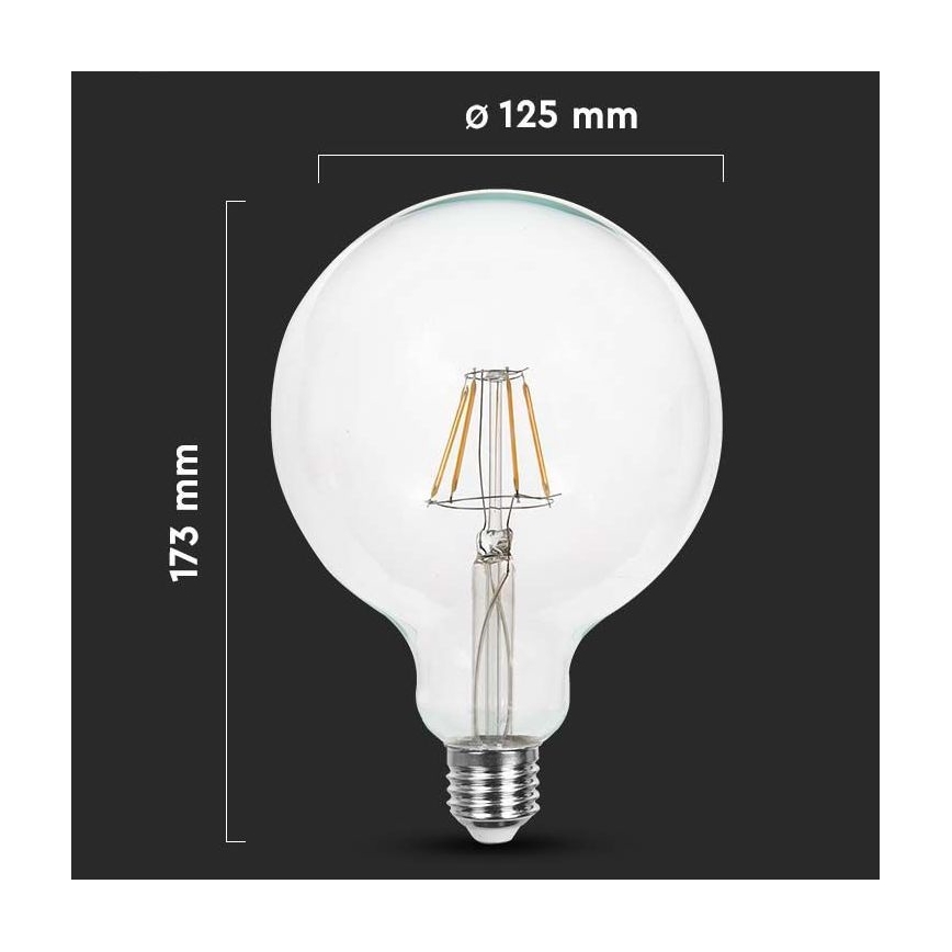 LED Sijalica FILAMENT G125 E27/10W/230V 3000K