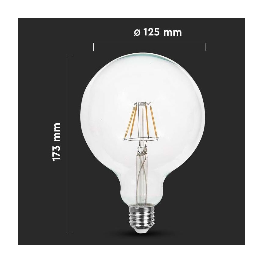 LED Sijalica FILAMENT G125 E27/10W/230V 4000K