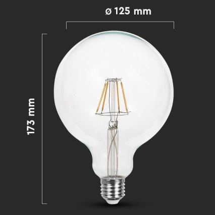 LED Sijalica FILAMENT G125 E27/10W/230V 6400K