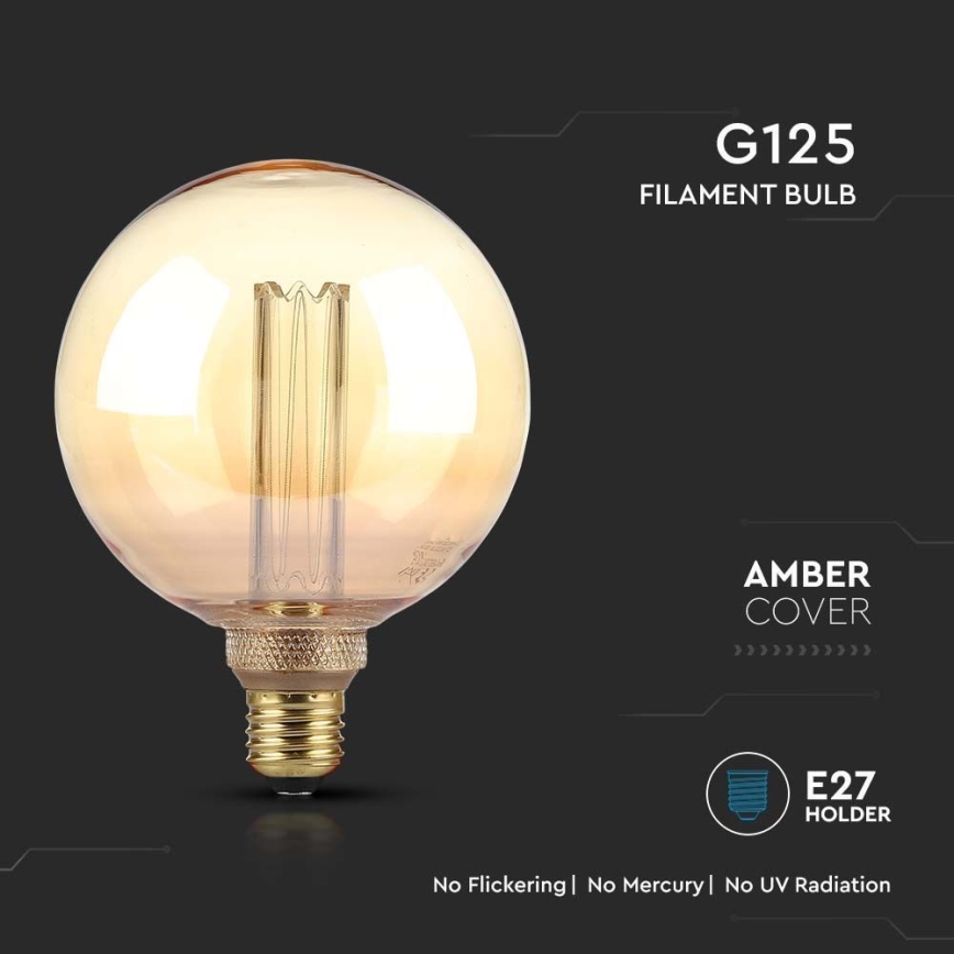 LED Sijalica FILAMENT G125 E27/4W/230V 1800K Art Edition