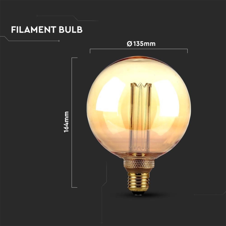 LED Sijalica FILAMENT G125 E27/4W/230V 1800K Art Edition