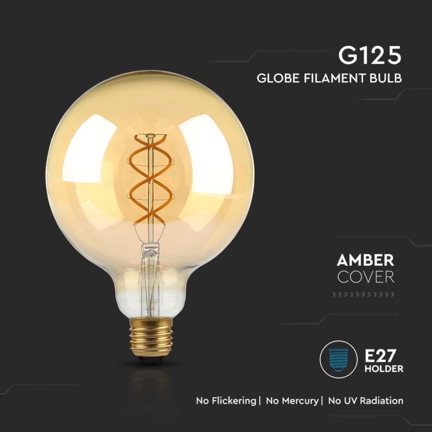 LED Sijalica FILAMENT G125 E27/5W/230V 1800K