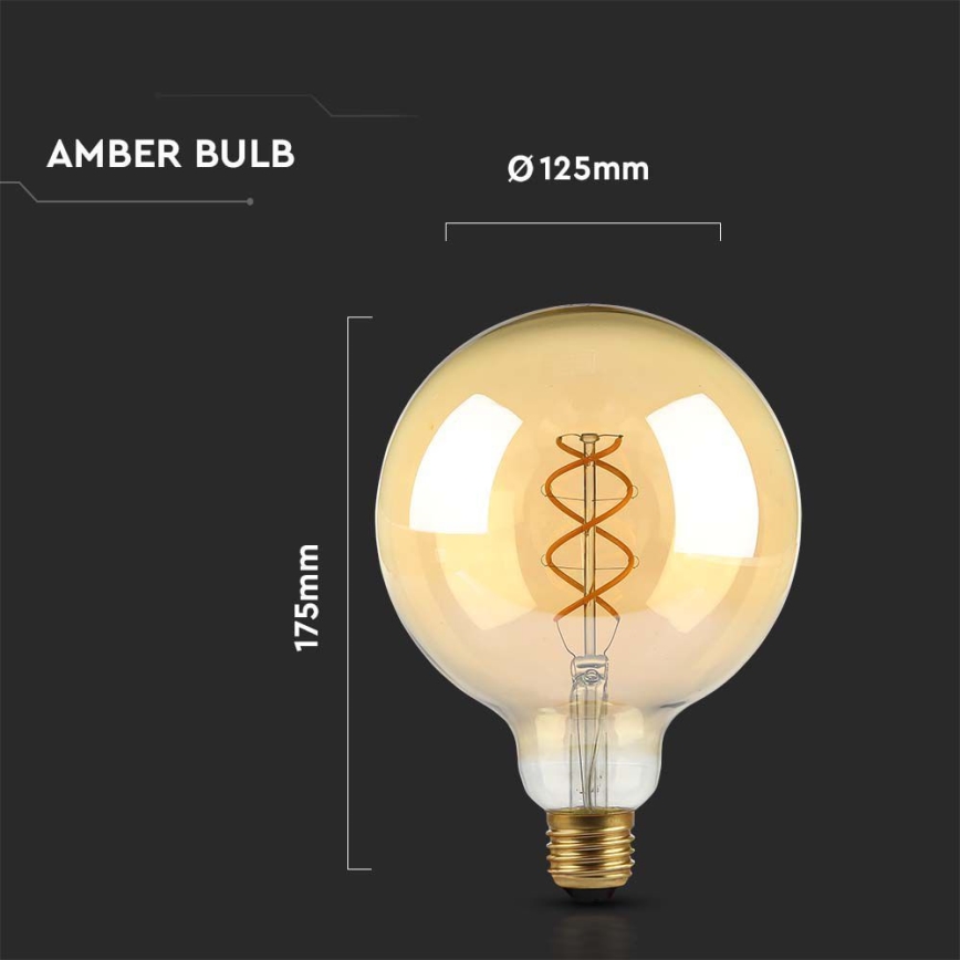 LED Sijalica FILAMENT G125 E27/5W/230V 1800K