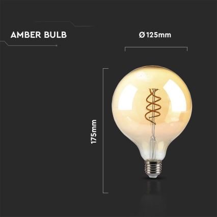 LED Sijalica FILAMENT G125 E27/6W/230V 1800K
