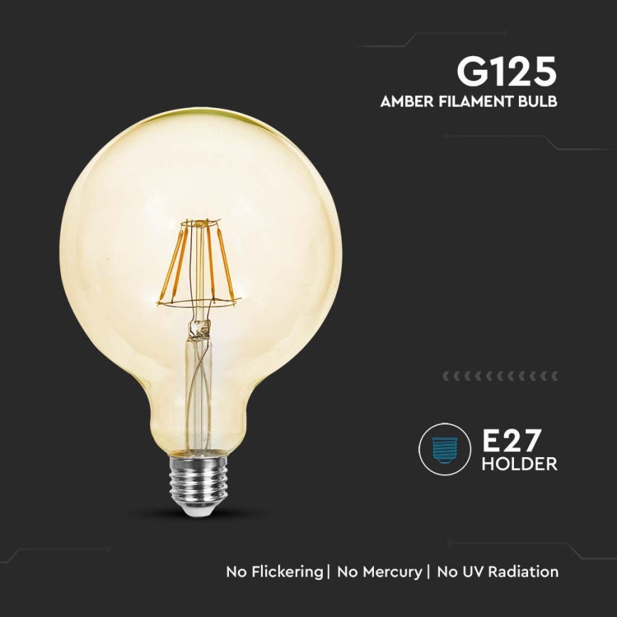 LED Sijalica FILAMENT G125 E27/6W/230V 2200K