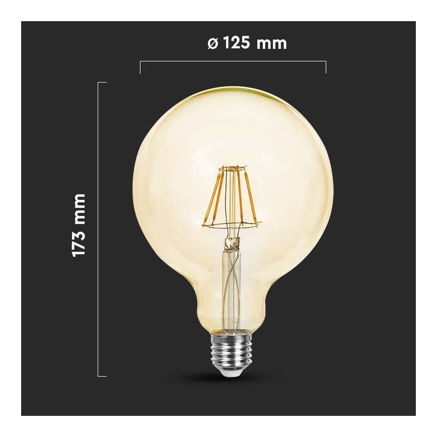 LED Sijalica FILAMENT G125 E27/6W/230V 2200K