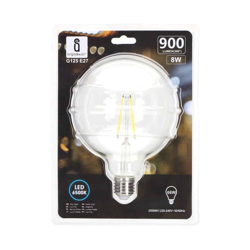 LED Sijalica FILAMENT G125 E27/8W/230V 6500K - Aigostar