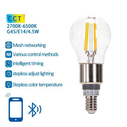 LED Prigušiva sijalica FILAMENT MESH Smart G45 E14/4,5W/230V 2700-6500K - Aigostar