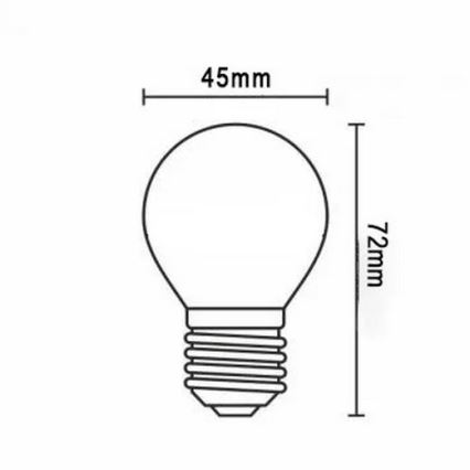 LED Sijalica FILAMENT G45 E27/2W/230V 3000K
