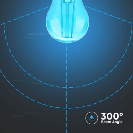 LED Sijalica FILAMENT G45 E27/2W/230V plava