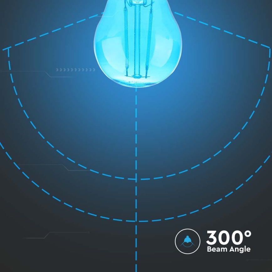 LED Sijalica FILAMENT G45 E27/2W/230V plava