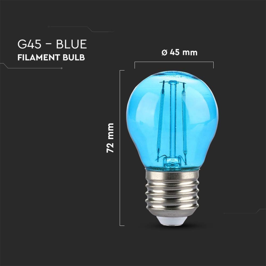 LED Sijalica FILAMENT G45 E27/2W/230V plava