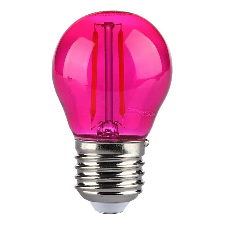 LED Sijalica FILAMENT G45 E27/2W/230V roze