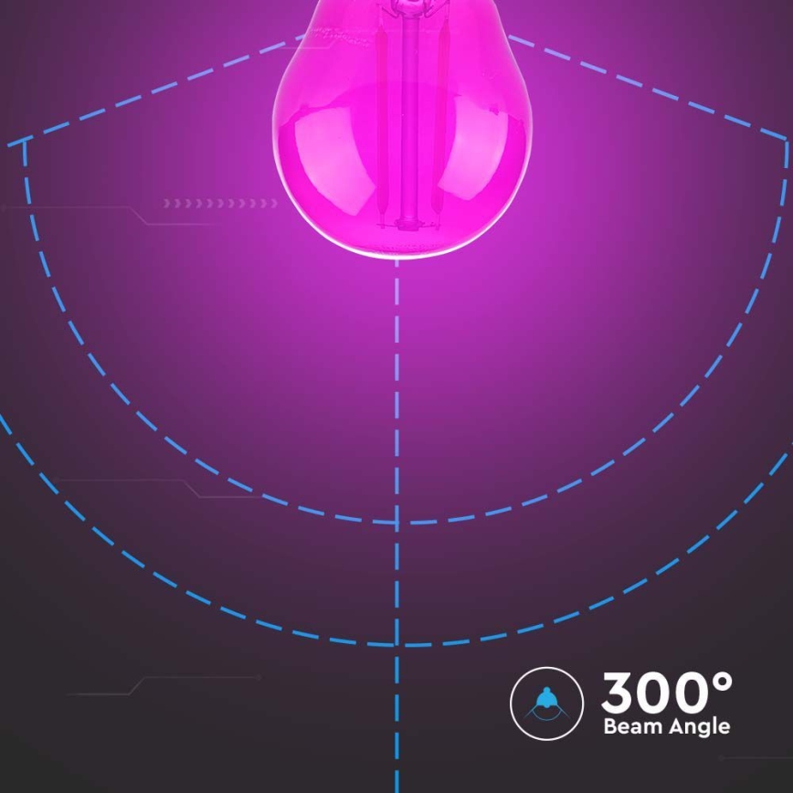 LED Sijalica FILAMENT G45 E27/2W/230V roze