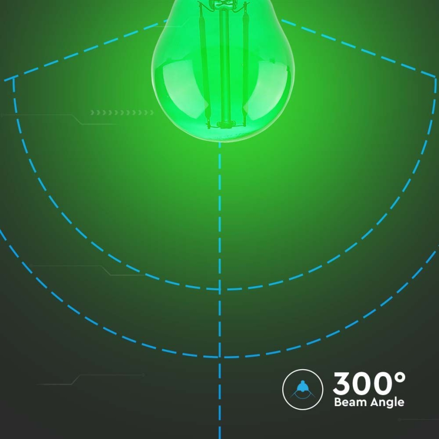 LED Sijalica FILAMENT G45 E27/2W/230V zelena