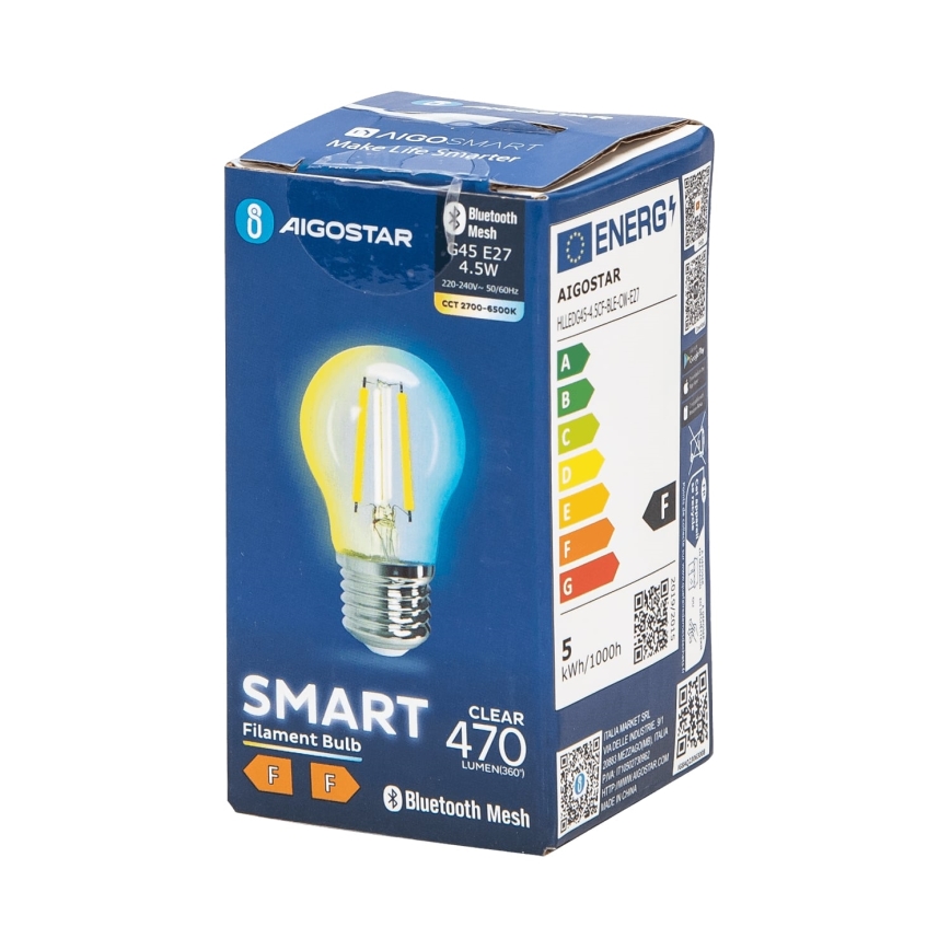 LED Prigušiva sijalica FILAMENT MESH Smart G45 E27/4,5W/230V 2700-6500K - Aigostar