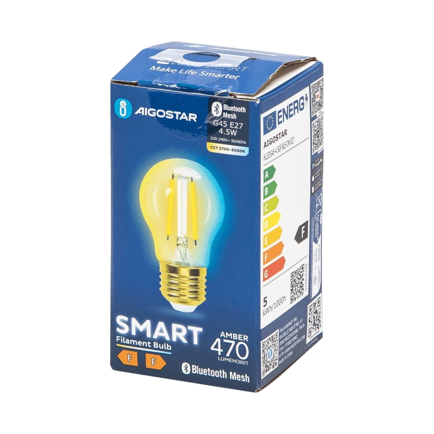 LED Prigušiva sijalica FILAMENT MESH Smart G45 E27/4,5W/230V 2700-6500K - Aigostar