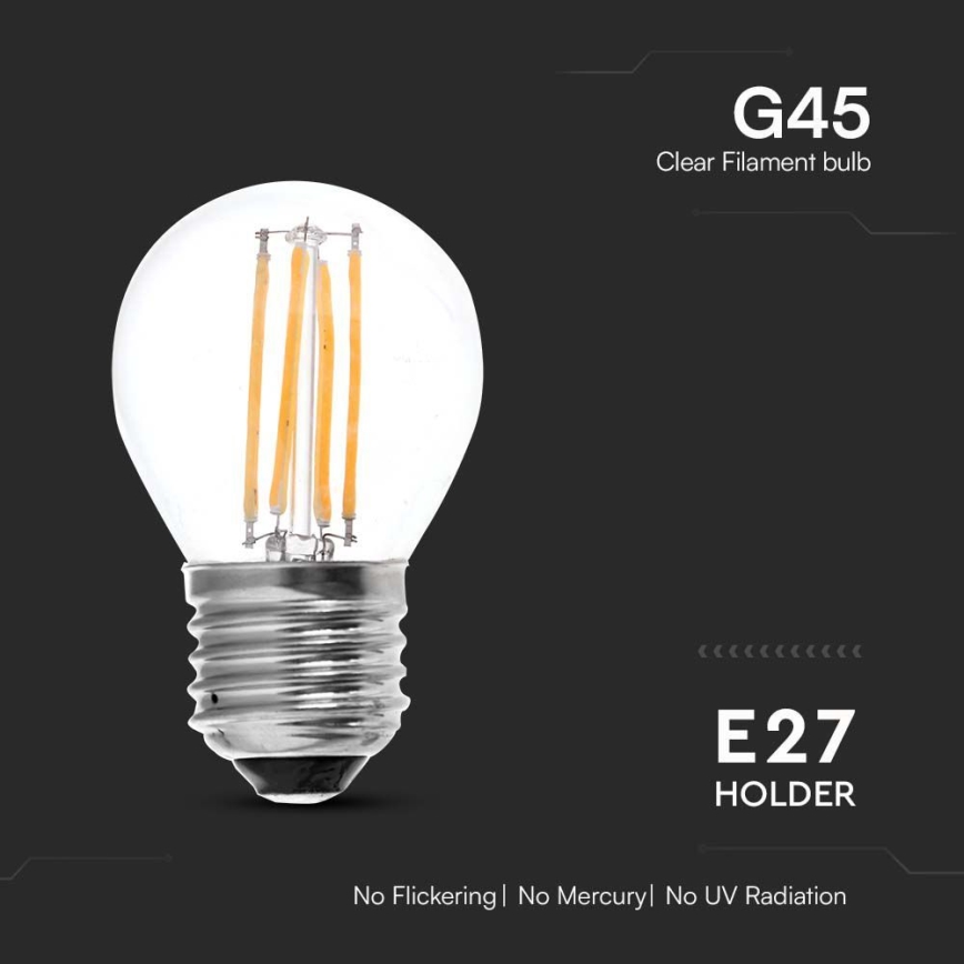 LED Sijalica FILAMENT G45 E27/6W/230V 4000K