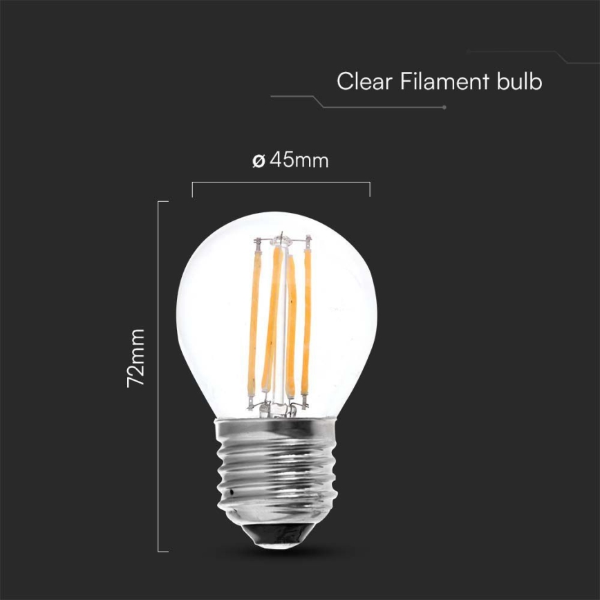 LED Sijalica FILAMENT G45 E27/6W/230V 4000K