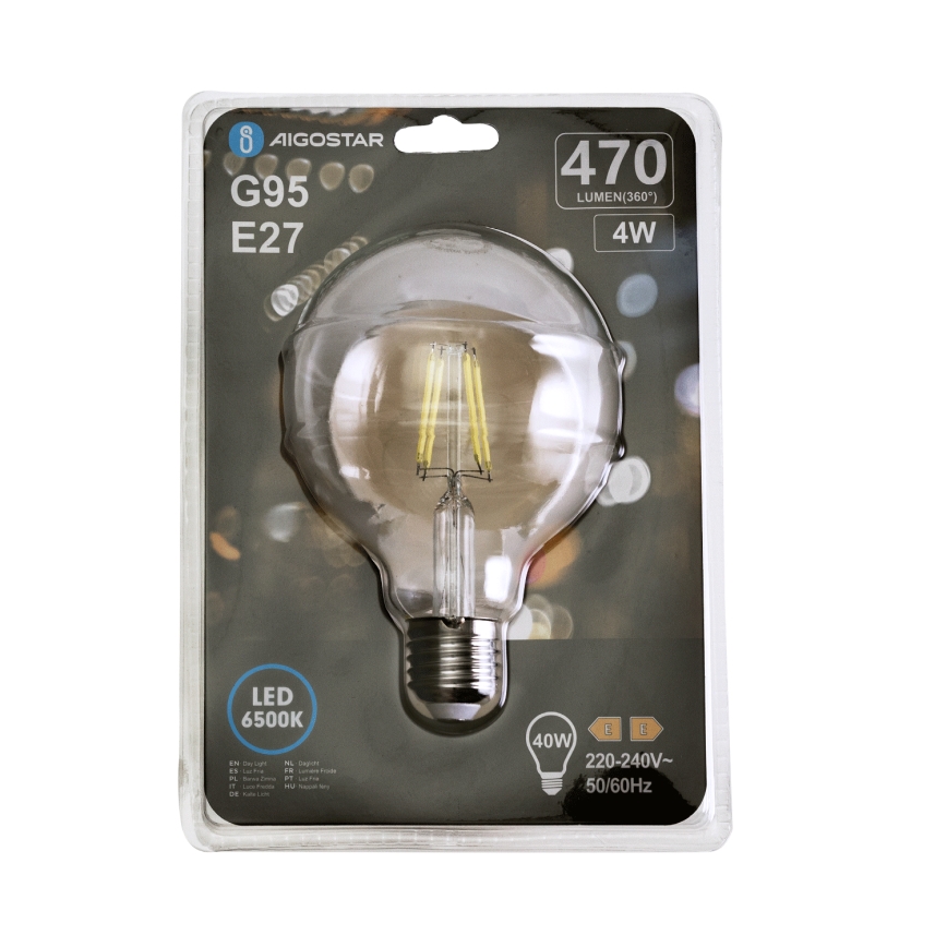 LED Sijalica FILAMENT G95 E27/4W/230V 6500K - Aigostar