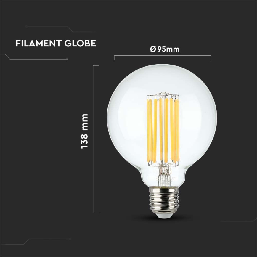 LED Sijalica FILAMENT G95 E27/6W/230V 3000K