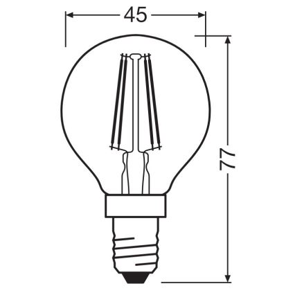 LED sijalica FILAMENT P40 E14/4W/230V 2700K - Osram