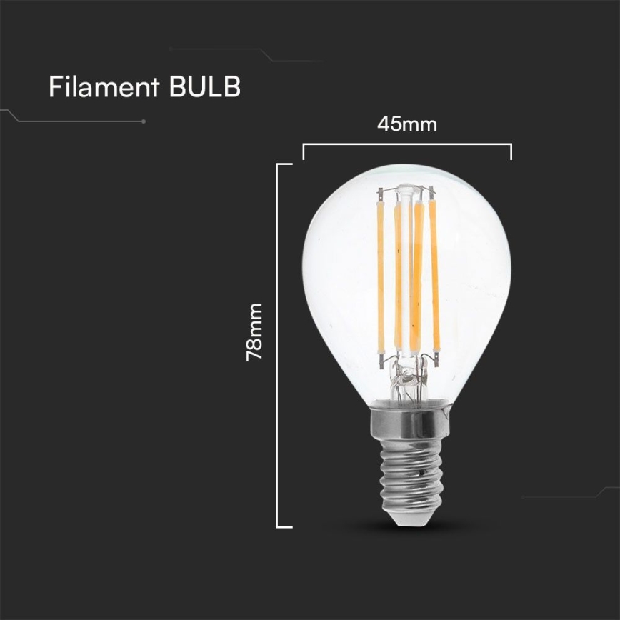 LED Sijalica FILAMENT P45 E14/6W/230V 4000K