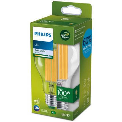 LED Sijalica FILAMENT Philips A60 E27/7,3W/230V 4000K