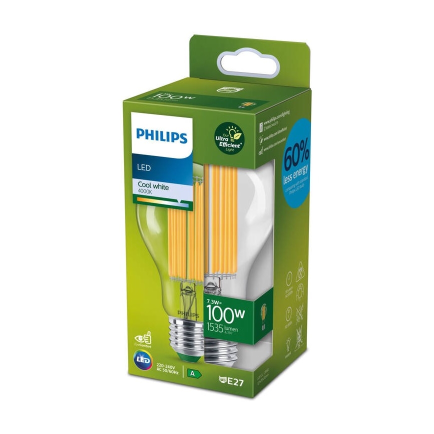 LED Sijalica FILAMENT Philips A60 E27/7,3W/230V 4000K