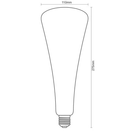 LED Sijalica FILAMENT SHAPE T110 E27/5W/230V 1800K plava