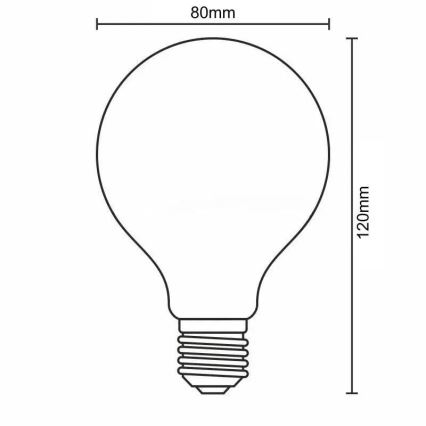 LED Sijalica FILAMENT SLIM VINTAGE G80 E27/4,5W/230V 1800K