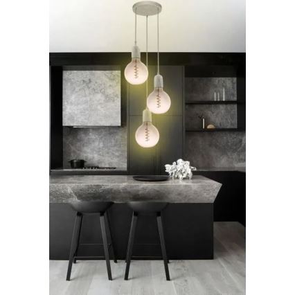 LED Sijalica FILAMENT SPIRAL G125 E27/4W/230V 2000K sivo/roze