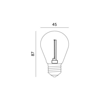LED Sijalica FILAMENT ST45 E27/1W/230V 2700K