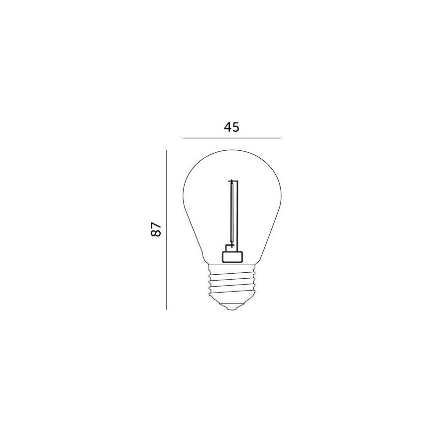 LED Sijalica FILAMENT ST45 E27/1W/230V 2700K
