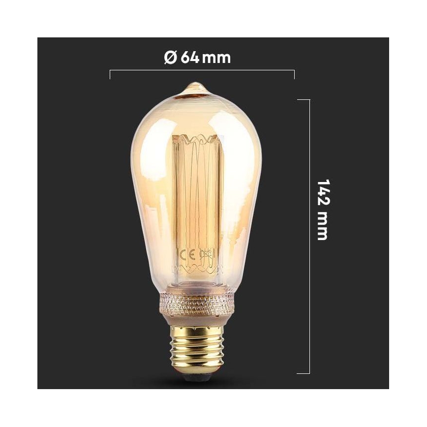 LED Sijalica FILAMENT ST64 E27/4W/230V 1800K Art Edition