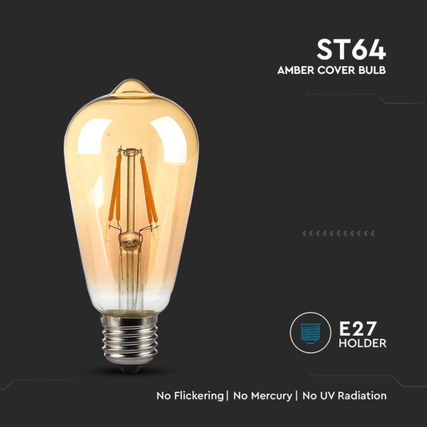 LED Sijalica FILAMENT ST64 E27/4W/230V 2200K