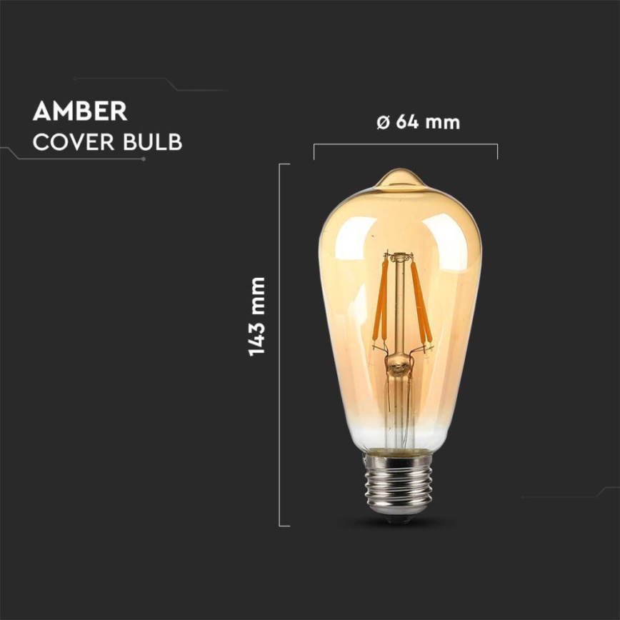 LED Sijalica FILAMENT ST64 E27/4W/230V 2200K