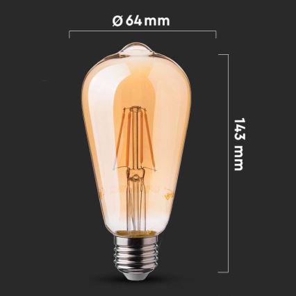 LED Sijalica FILAMENT ST64 E27/6W/230V 2200K