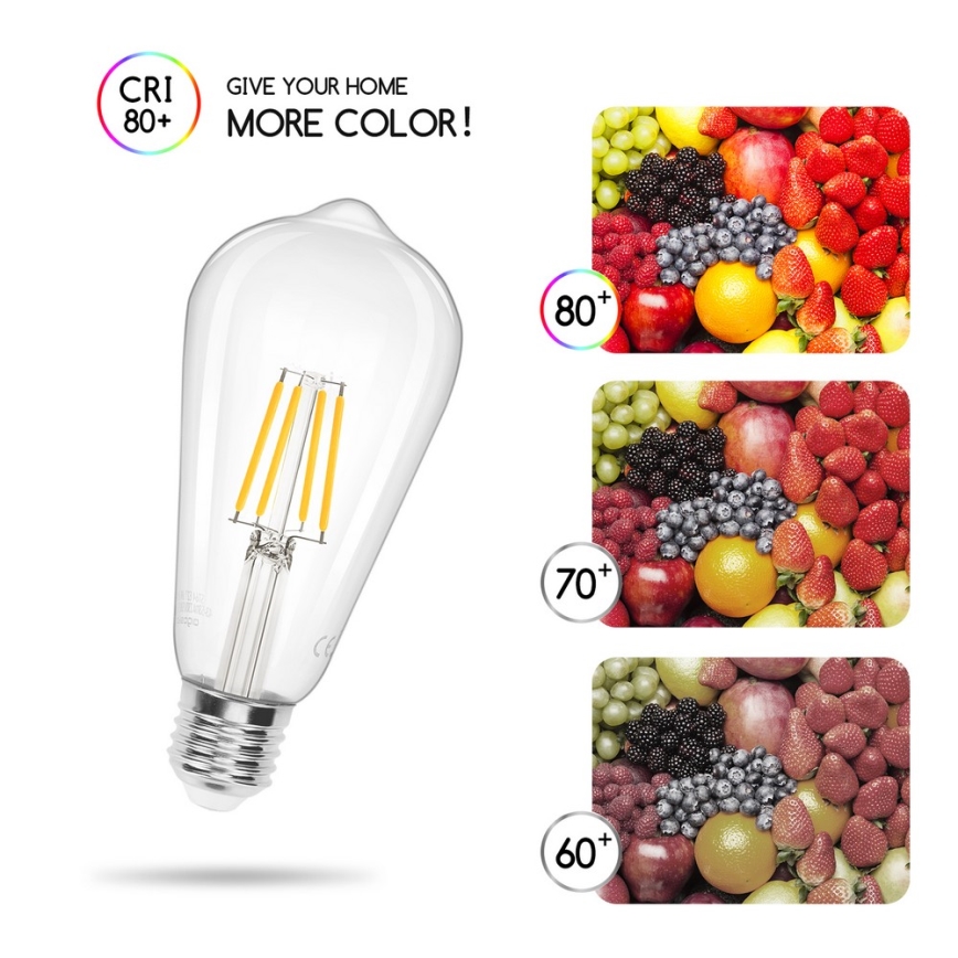 LED Sijalica FILAMENT ST64 E27/6W/230V 2700K - Aigostar