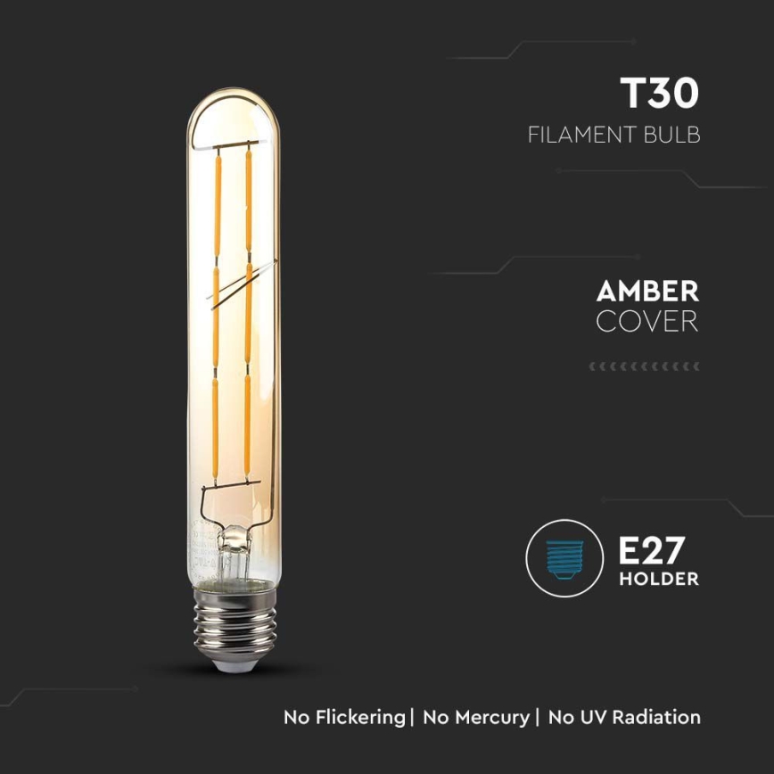 LED Sijalica FILAMENT T30 E27/6W/230V 2200K