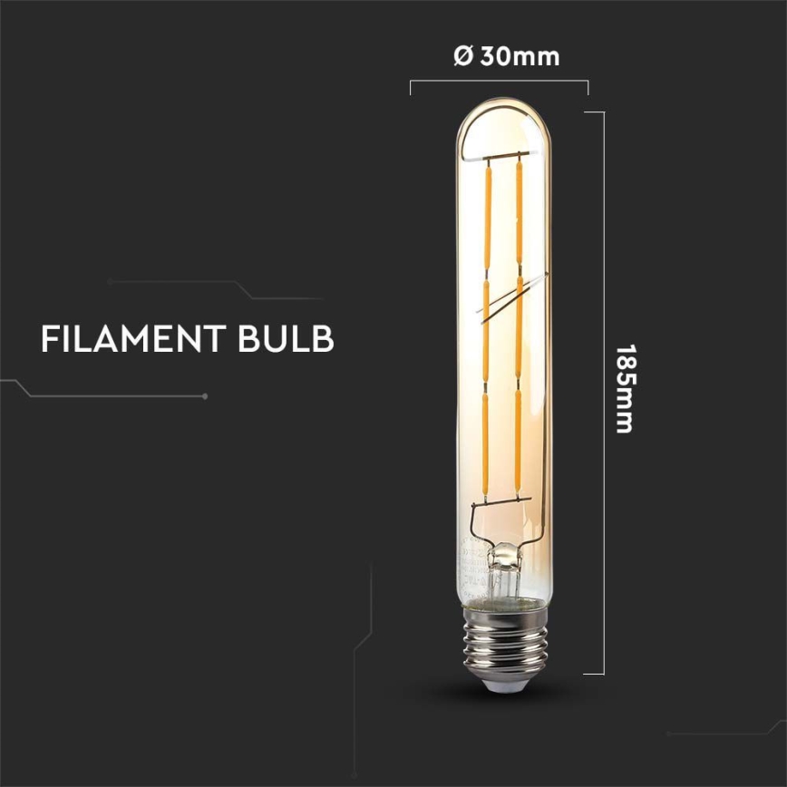 LED Sijalica FILAMENT T30 E27/6W/230V 2200K
