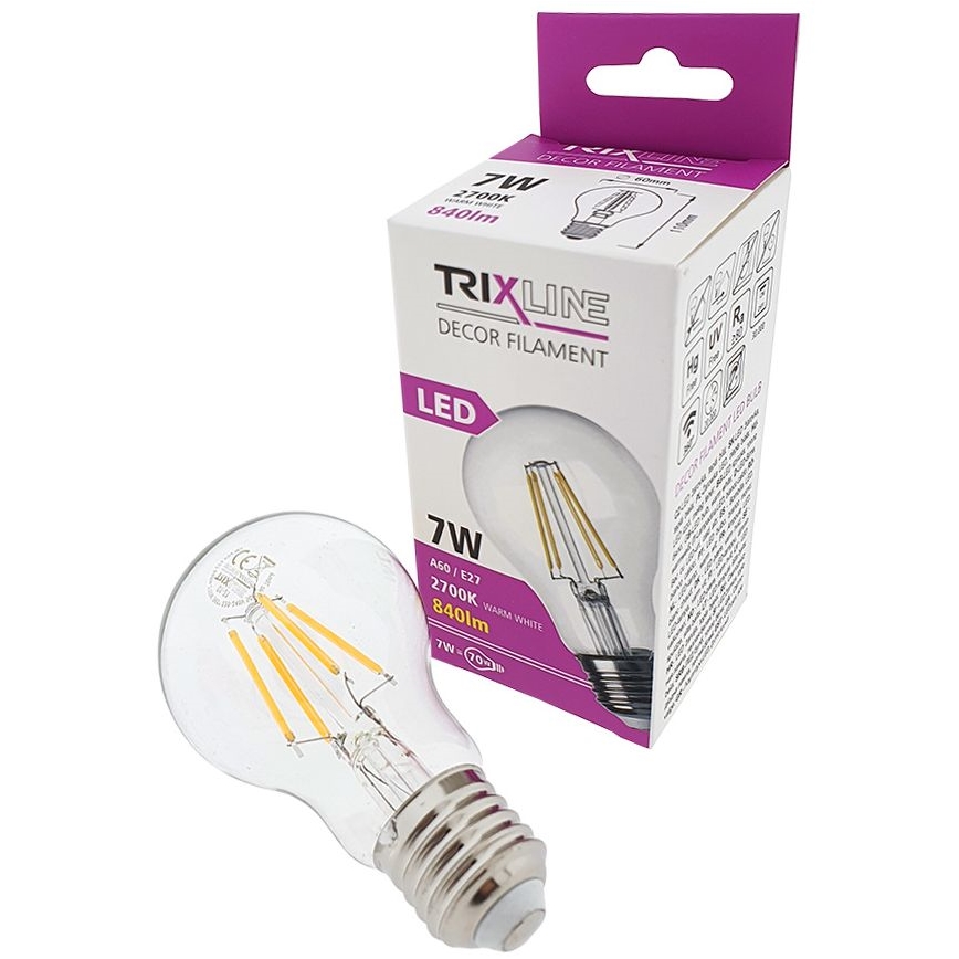 LED Sijalica FILAMENT VINTAGE A60 E27/7W/230V 2700K