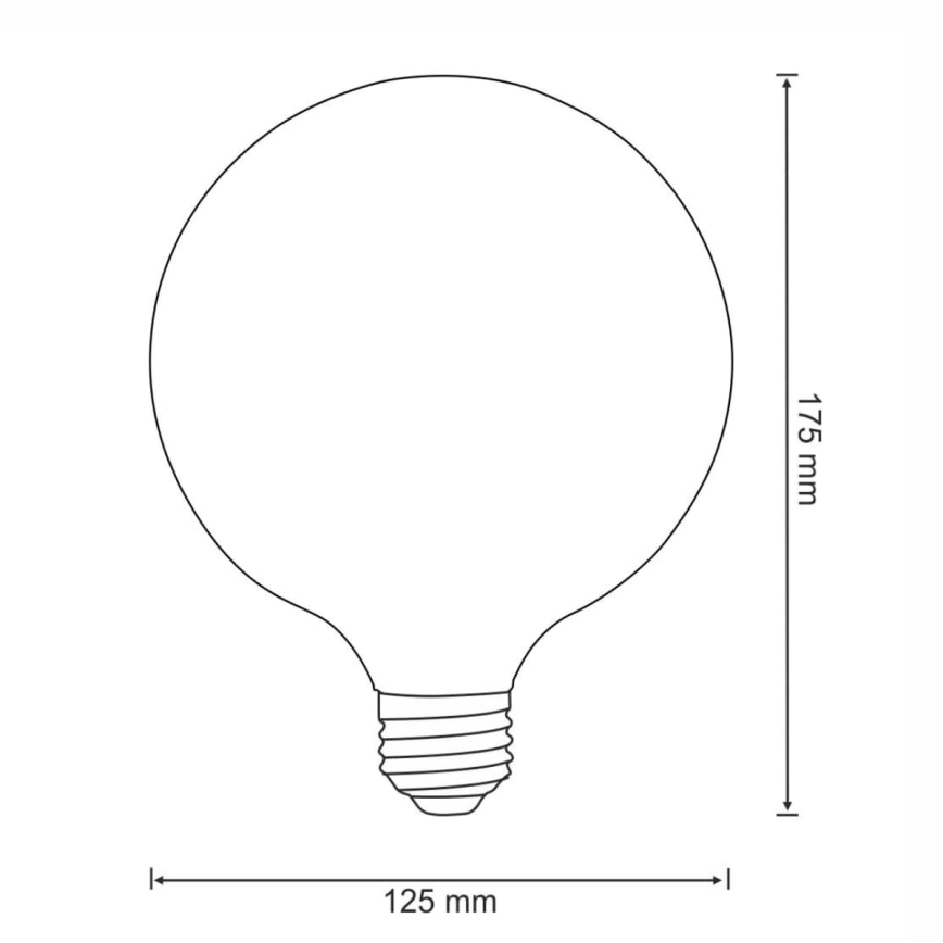 LED Sijalica FILAMENT VINTAGE E27/4W/230V 125x180mm 2200K