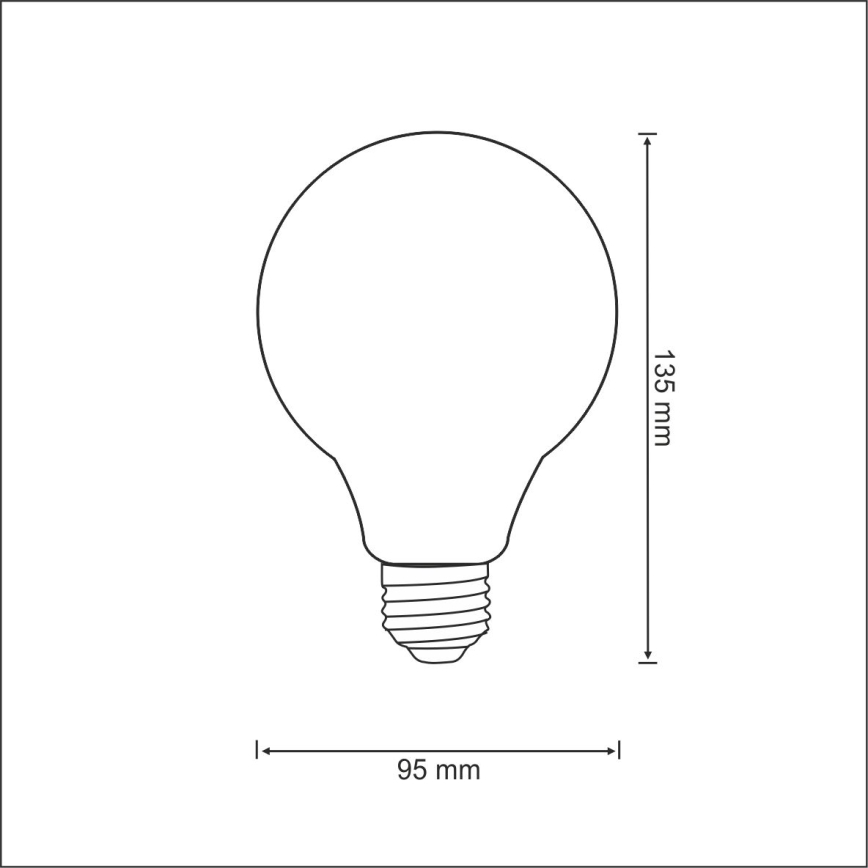 LED Sijalica FILAMENT VINTAGE G95 E27/4W/230V 2000K