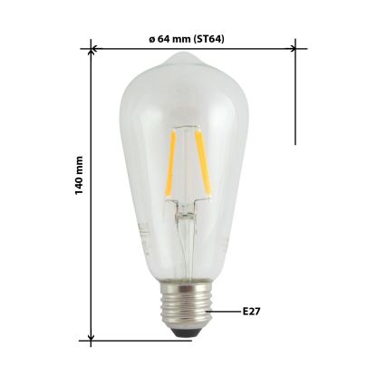 LED Sijalica FILAMENT VINTAGE ST64 E27/4W/230V 2700K