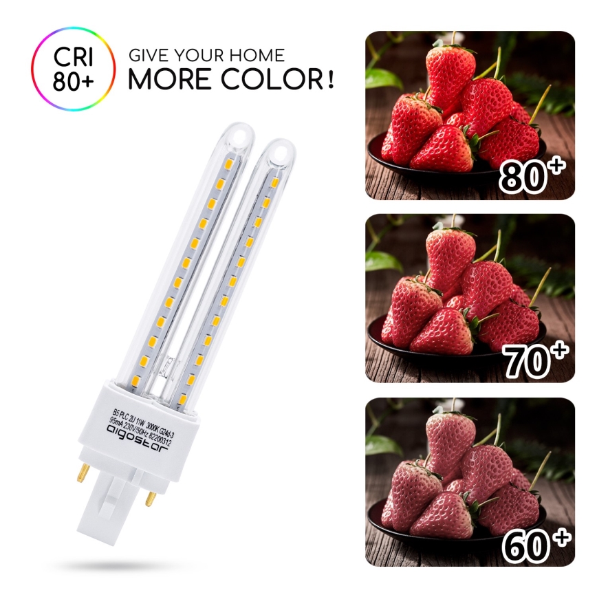LED Sijalica G24D-3/11W/230V 3000K - Aigostar