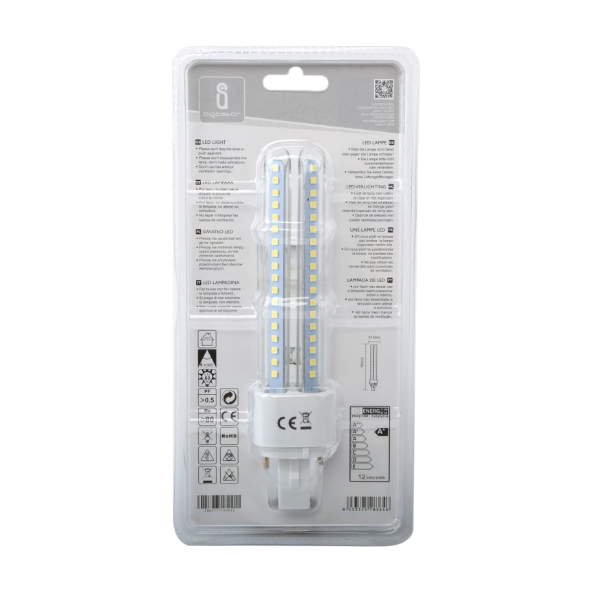 LED Sijalica G24D-3/12W/230V 6500K - Aigostar